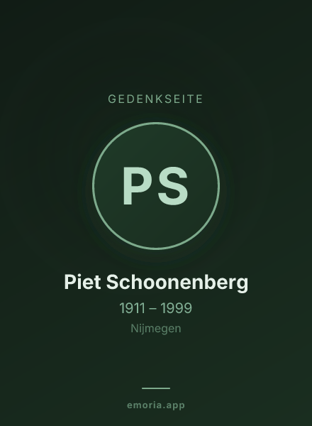 Gedenkportrait von Piet Schoonenberg