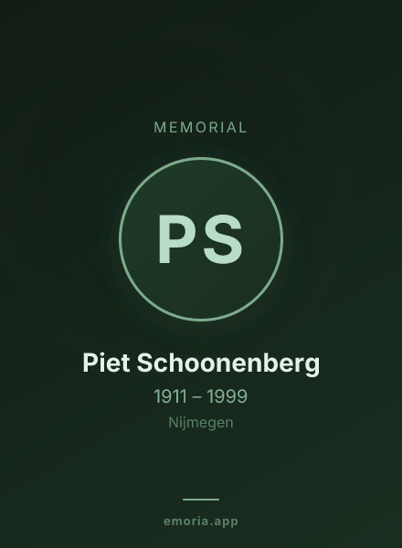 Memorial portrait of Piet Schoonenberg