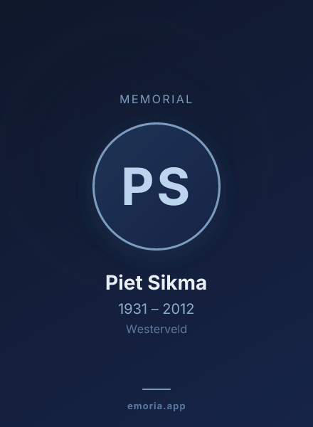 Memorial portrait of Piet Sikma