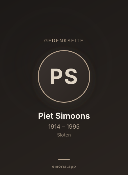 Gedenkportrait von Piet Simoons