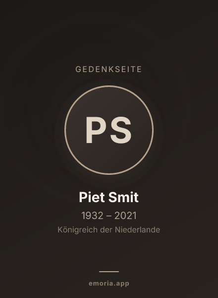 Gedenkportrait von Piet Smit