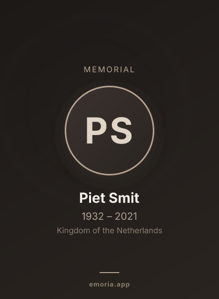 Memorial portrait of Piet Smit