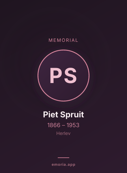 Memorial portrait of Piet Spruit
