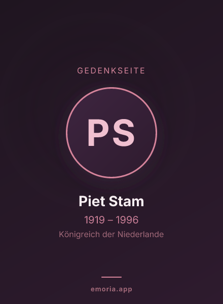 Gedenkportrait von Piet Stam