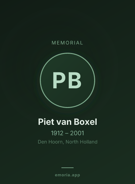 Memorial portrait of Piet van Boxel