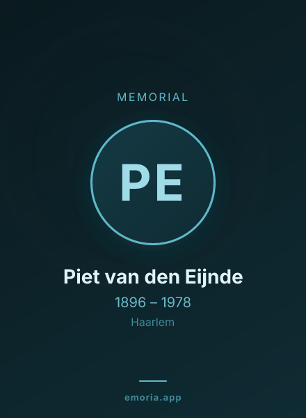 Memorial portrait of Piet van den Eijnde