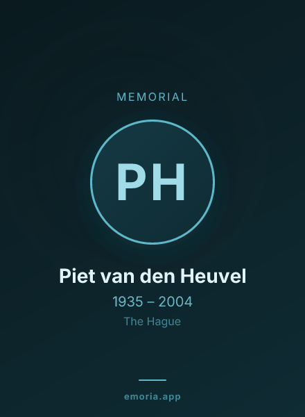 Memorial portrait of Piet van den Heuvel