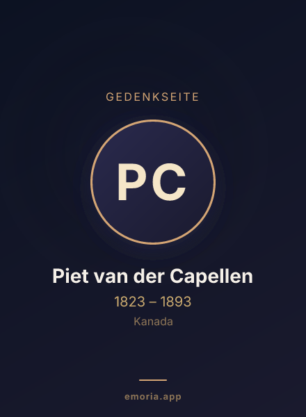 Gedenkportrait von Piet van der Capellen