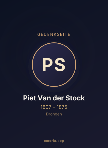 Gedenkportrait von Piet Van der Stock