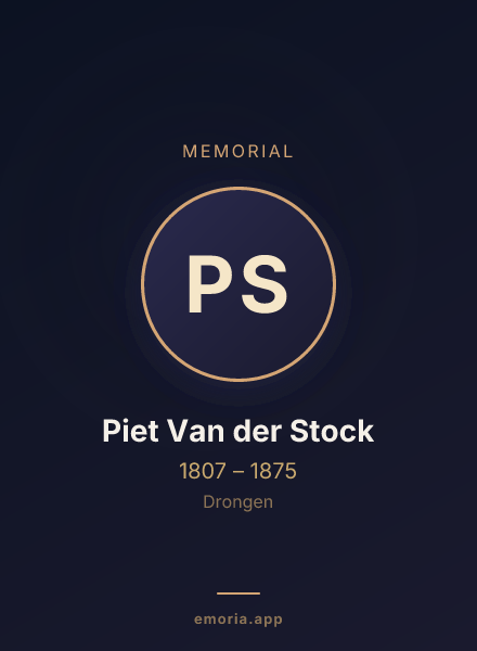 Memorial portrait of Piet Van der Stock