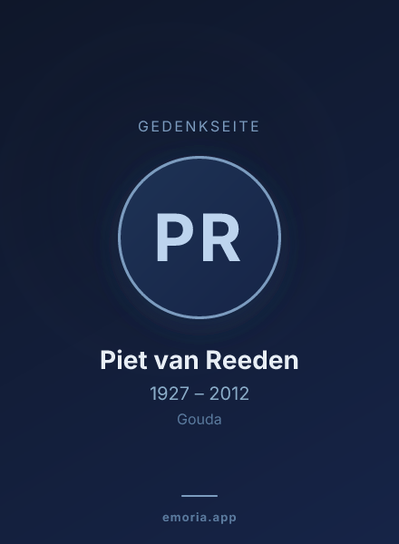 Gedenkportrait von Piet van Reeden