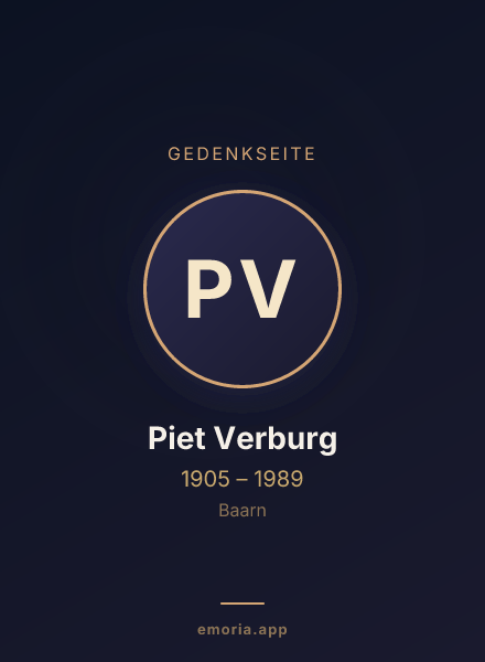 Gedenkportrait von Piet Verburg
