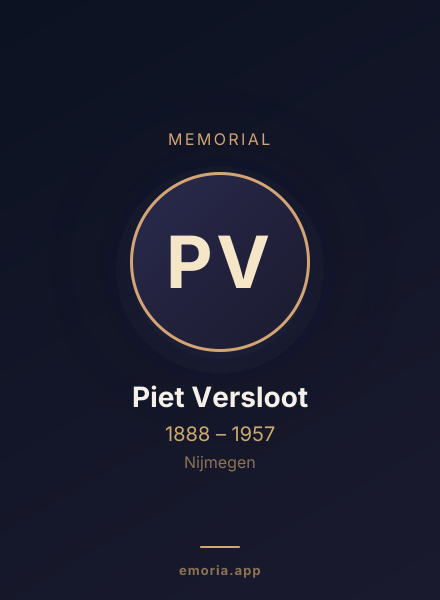 Memorial portrait of Piet Versloot