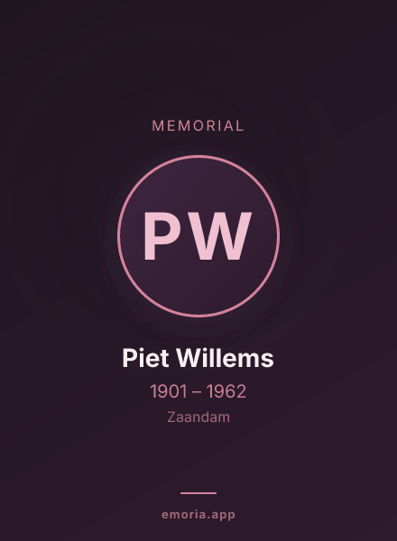 Memorial portrait of Piet Willems