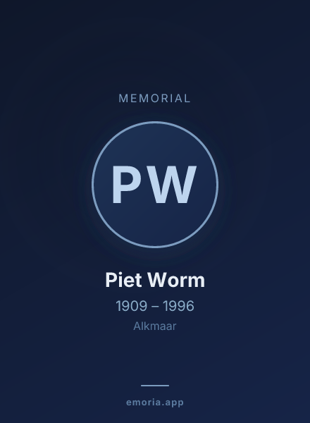 Memorial portrait of Piet Worm