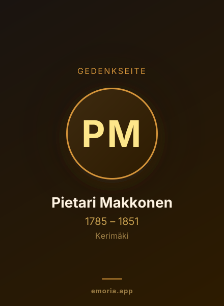 Gedenkportrait von Pietari Makkonen