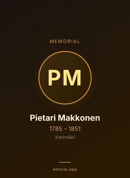 Memorial portrait of Pietari Makkonen