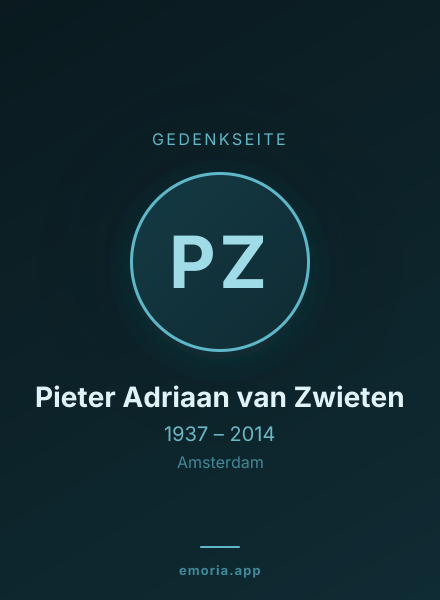 Gedenkportrait von Pieter Adriaan van Zwieten