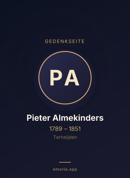 Gedenkportrait von Pieter Almekinders