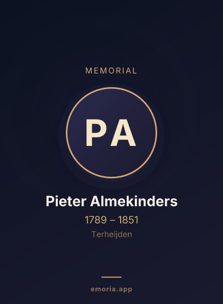 Memorial portrait of Pieter Almekinders