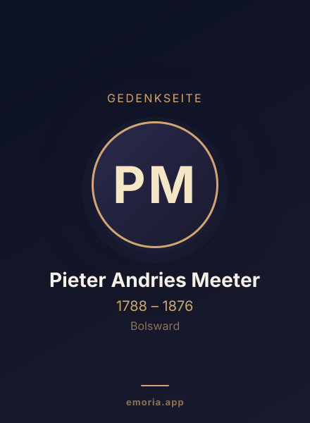 Gedenkportrait von Pieter Andries Meeter