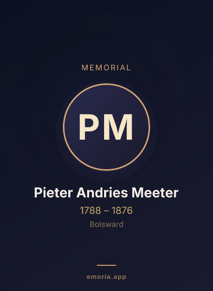 Memorial portrait of Pieter Andries Meeter
