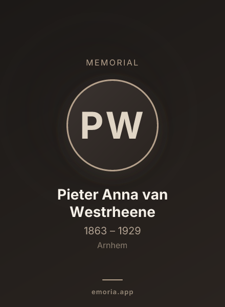 Memorial portrait of Pieter Anna van Westrheene