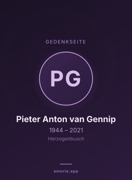 Gedenkportrait von Pieter Anton van Gennip