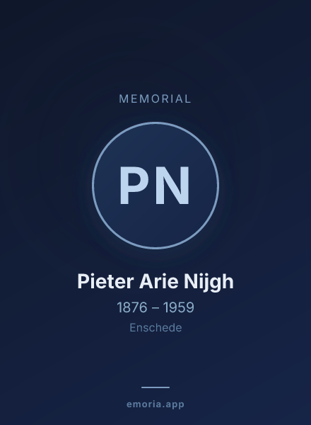 Memorial portrait of Pieter Arie Nijgh
