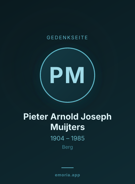 Gedenkportrait von Pieter Arnold Joseph Muijters