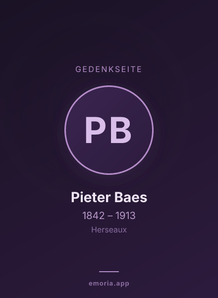 Gedenkportrait von Pieter Baes