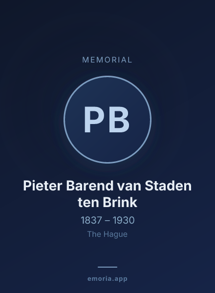 Memorial portrait of Pieter Barend van Staden ten Brink