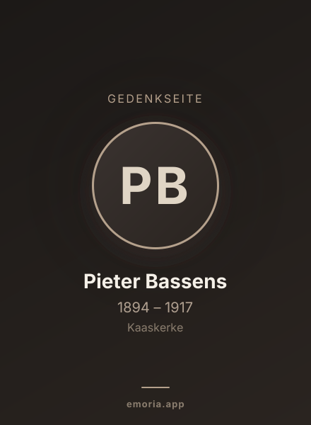 Gedenkportrait von Pieter Bassens