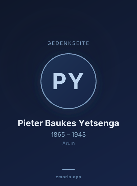 Gedenkportrait von Pieter Baukes Yetsenga