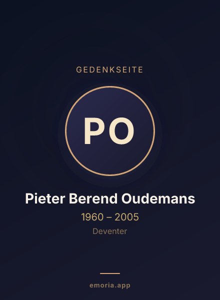 Gedenkportrait von Pieter Berend Oudemans