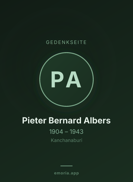 Gedenkportrait von Pieter Bernard Albers