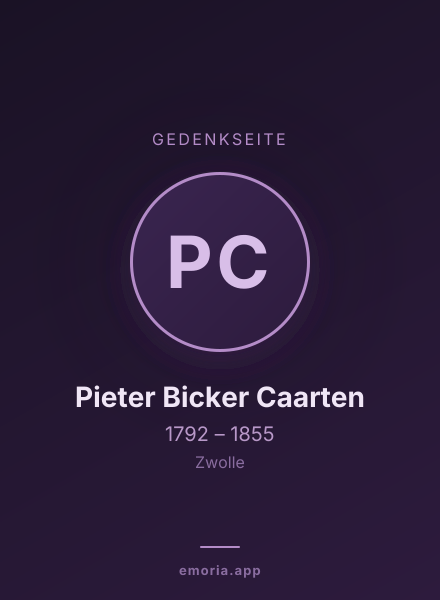 Gedenkportrait von Pieter Bicker Caarten