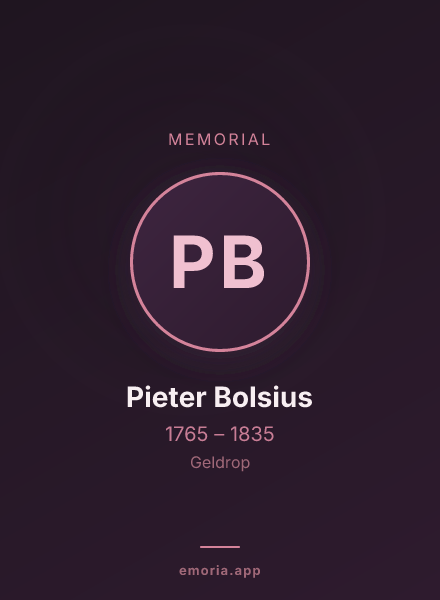 Memorial portrait of Pieter Bolsius