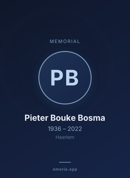 Memorial portrait of Pieter Bouke Bosma