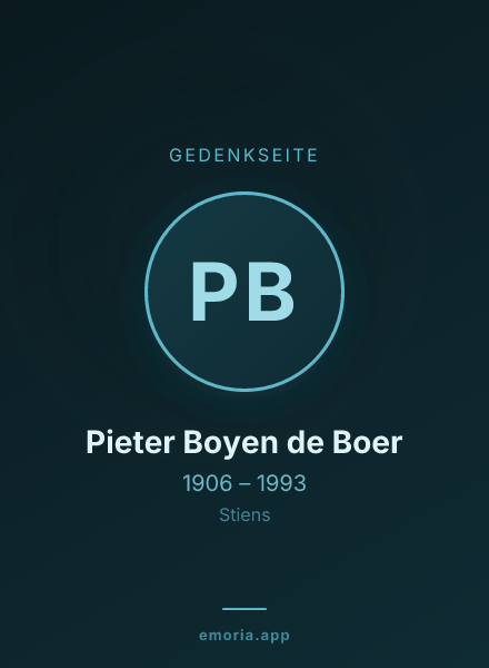 Gedenkportrait von Pieter Boyen de Boer