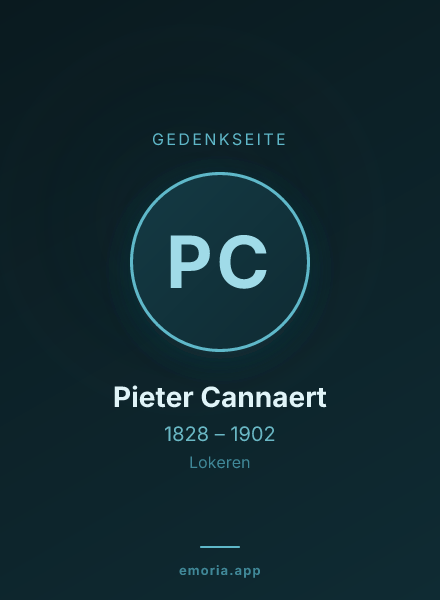 Gedenkportrait von Pieter Cannaert