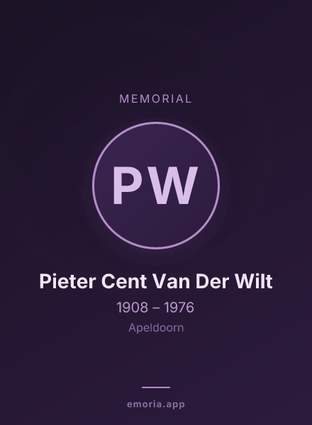Memorial portrait of Pieter Cent Van Der Wilt