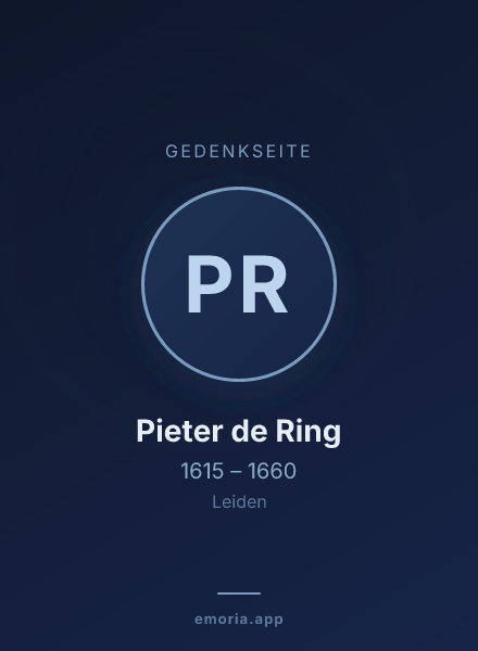 Gedenkportrait von Pieter de Ring