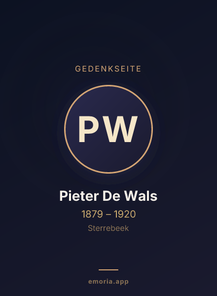 Gedenkportrait von Pieter De Wals