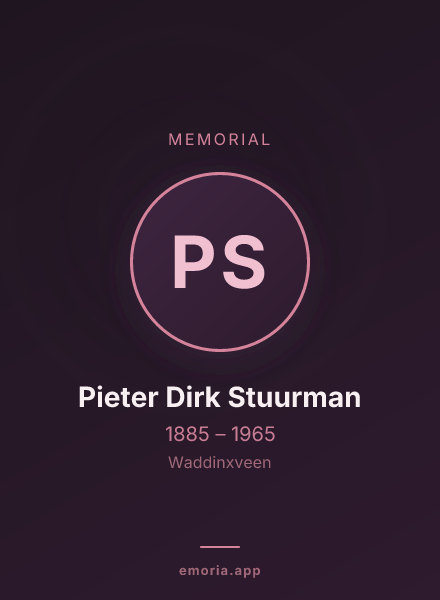 Memorial portrait of Pieter Dirk Stuurman