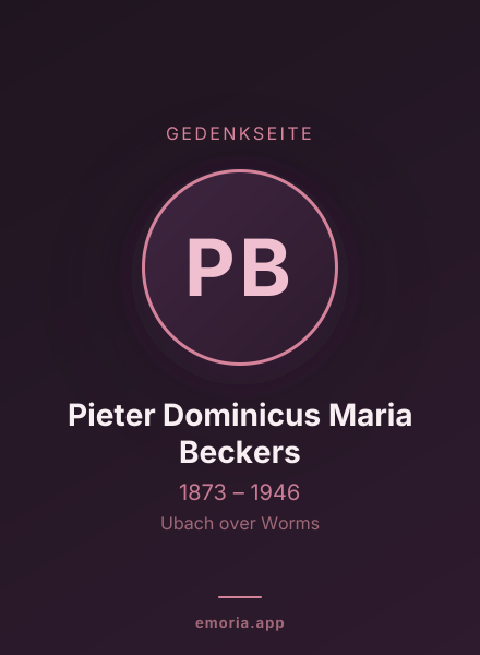 Gedenkportrait von Pieter Dominicus Maria Beckers