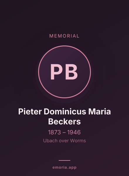 Memorial portrait of Pieter Dominicus Maria Beckers