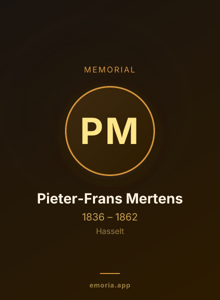 Memorial portrait of Pieter-Frans Mertens