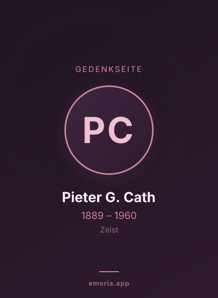 Gedenkportrait von Pieter G. Cath