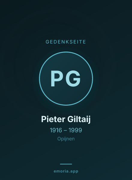 Gedenkportrait von Pieter Giltaij